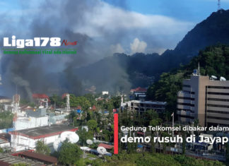 Massa Jayapura Marah Internet Diblokir, Gedung Telkom Dibakar Jayapura, Kantor Telkom, blokir, Liga178 News