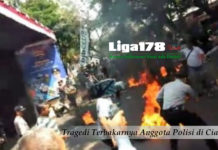Tragedi Terbakarnya Anggota Polisi di Cianjur anggota polisi, Cianjur, demonstran, bakar, Liga178 News