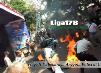 Tragedi Terbakarnya Anggota Polisi di Cianjur anggota polisi, Cianjur, demonstran, bakar, Liga178 News