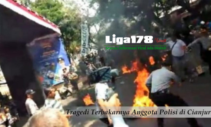 anggota polisi, Cianjur, demonstran, bakar, Liga178 News