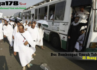Bus Rombongan Umrah Tabrakan, 35 Orang Tewas kecelakan, bus rombongan Umrah, Madinah, Liga178 News