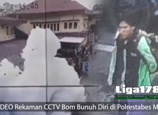 VIDEO Rekaman CCTV Bom Bunuh Diri di Polrestabes Medan