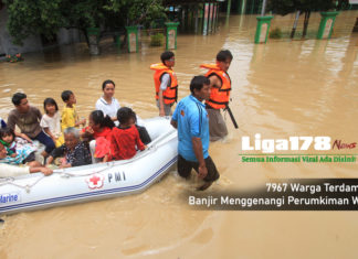 Banjir Menggenangi Perumkiman Warga, 7967 Warga Terdampak Banjir, terdampak banjir, kecamatan, Liga178 news