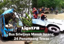 Bus Sriwijaya Masuk Jurang, 24 Penumpang Tewas Bus Sriwijaya, sungai Lematang, jurang, Liga178 News