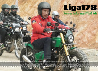 Jokowi Menengok Perbatasan RI-Malaysia, Jokowi Menggunakan Motor Custom LigaNews178, Jokowi, P3TGAI, PLBN, Erick Thohir