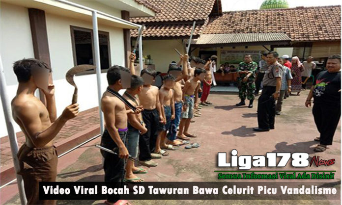 Video Viral Bocah SD Tawuran Bawa Celurit Picu Vandalisme