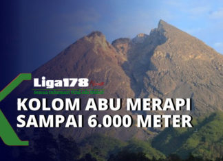 Gunung Merapi Erupsi, Kolom Abu Ketinggian Hingga 6.000 Meter Gunung Merapi, Yogyakarta, Erupsi, Liga178 News