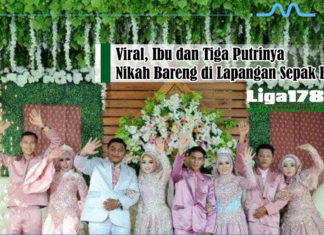Viral, Ibu dan Tiga Putrinya Nikah Bareng di Lapangan Sepak Bola nikah bareng, pasangan, menikah Bersama, Liga178 News