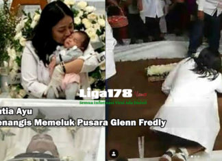 Mutia Ayu Menangis Memeluk Pusara Glenn Fredly Glenn Fredly, Mutia Ayu, pemakaman, penyakitnya, Liga178 News