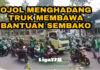 Viral Ratusan Ojol Tutup Jalan, Hentikan Truk Pembawa Sembako ojek online (ojol), penutupan jalan, kepolisian, Liga178 News