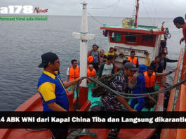 14 ABK WNI dari Kapal China Tiba dan Langsung dikarantina